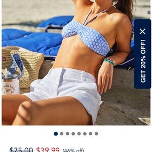 Vineyard Vines Blue and White Eastham Bikini Top in Seaweed Serenity